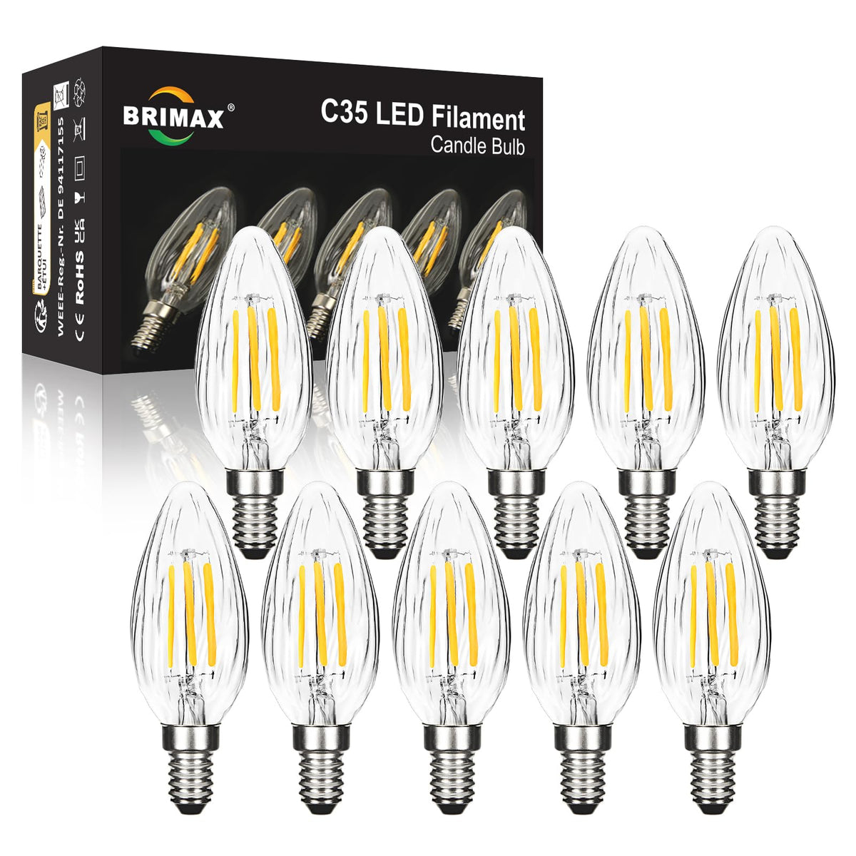 BRIMAX 5Pack E14 Bulb Cool White 5000K,Dimmable 4W Small Screw Light Bulb