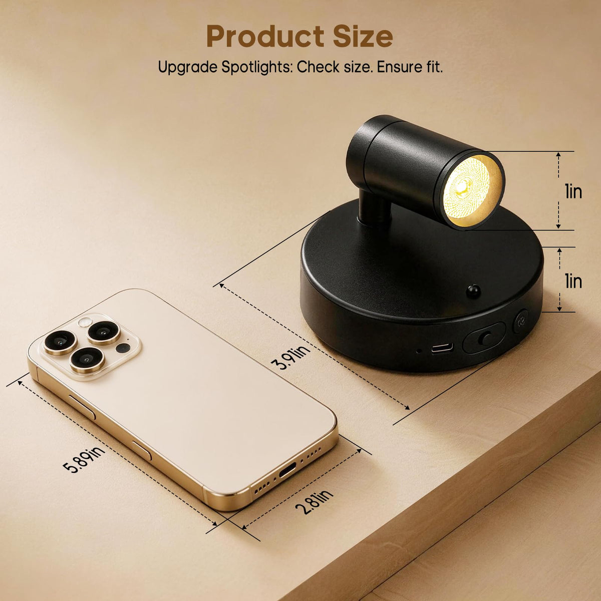 GOODEA Battery Operated Spot Light Indoor with Remote, Up to 30 Days, 3 CCT