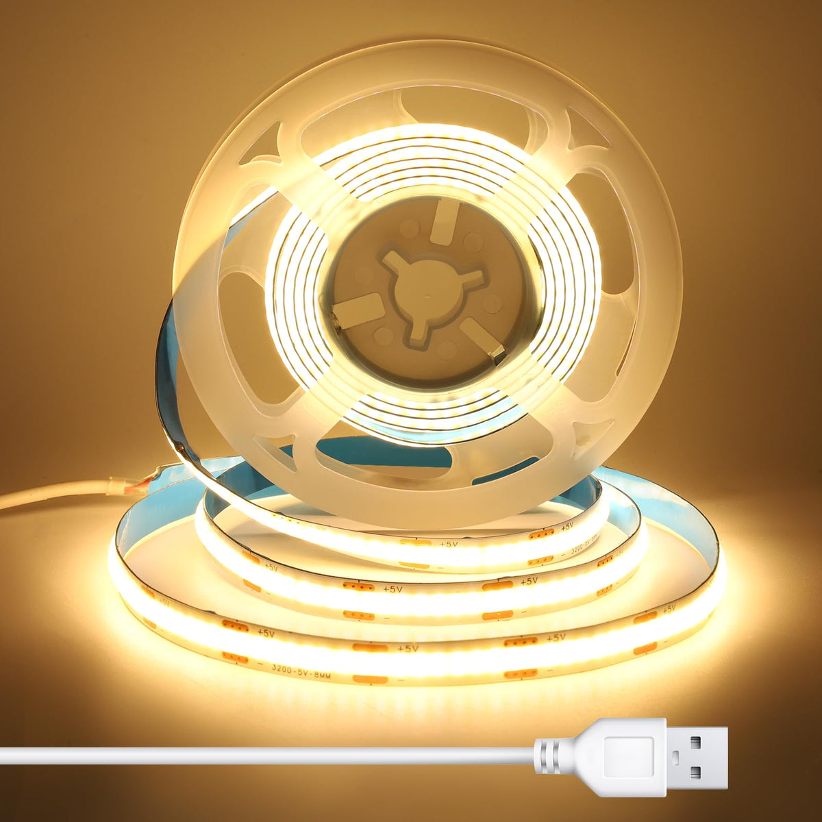 COB LED Strip 3m, 24V, Dimmable, Remote, Warm White, 2700K