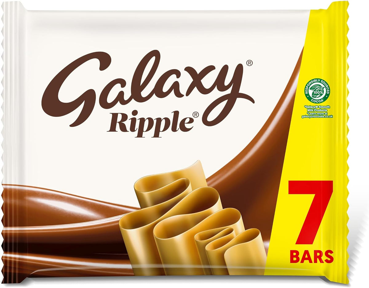 Galaxy Ripple Milk Chocolate Sharing Snacks Sweet Treats Multipack 7 x 30g