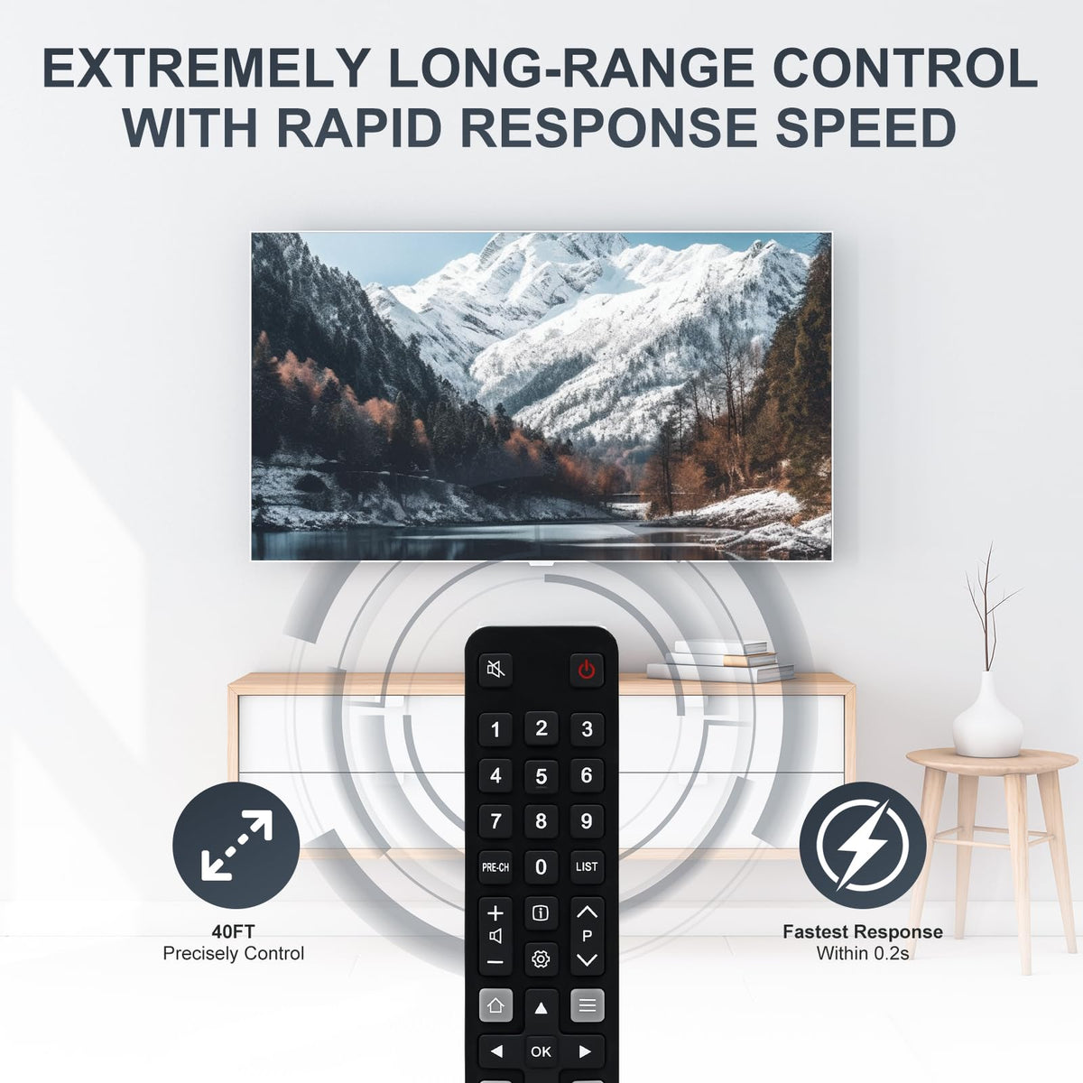 Hisense TV Remote Control, Universal Remote Control Replacement for Hisense VIDAA 4K UHD Smart TV with 12 Shortcut Buttons, No Setup Required