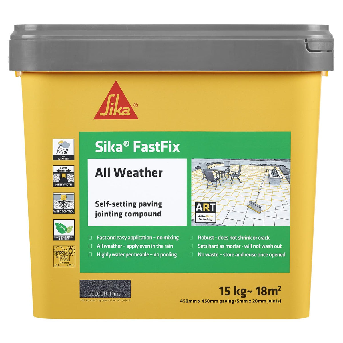 Sika FastFix Self-Setting Paving Jointing Compound, Dark Buff, 15kg 21 sq.m