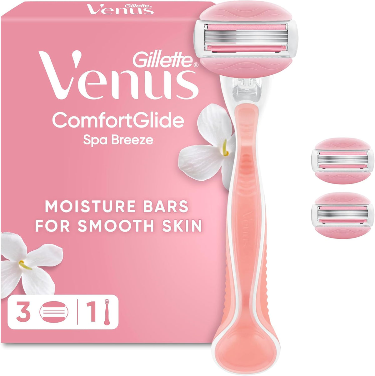 Gillette Venus ComfortGlide Women’s Razor with 3 Refill Cartridges