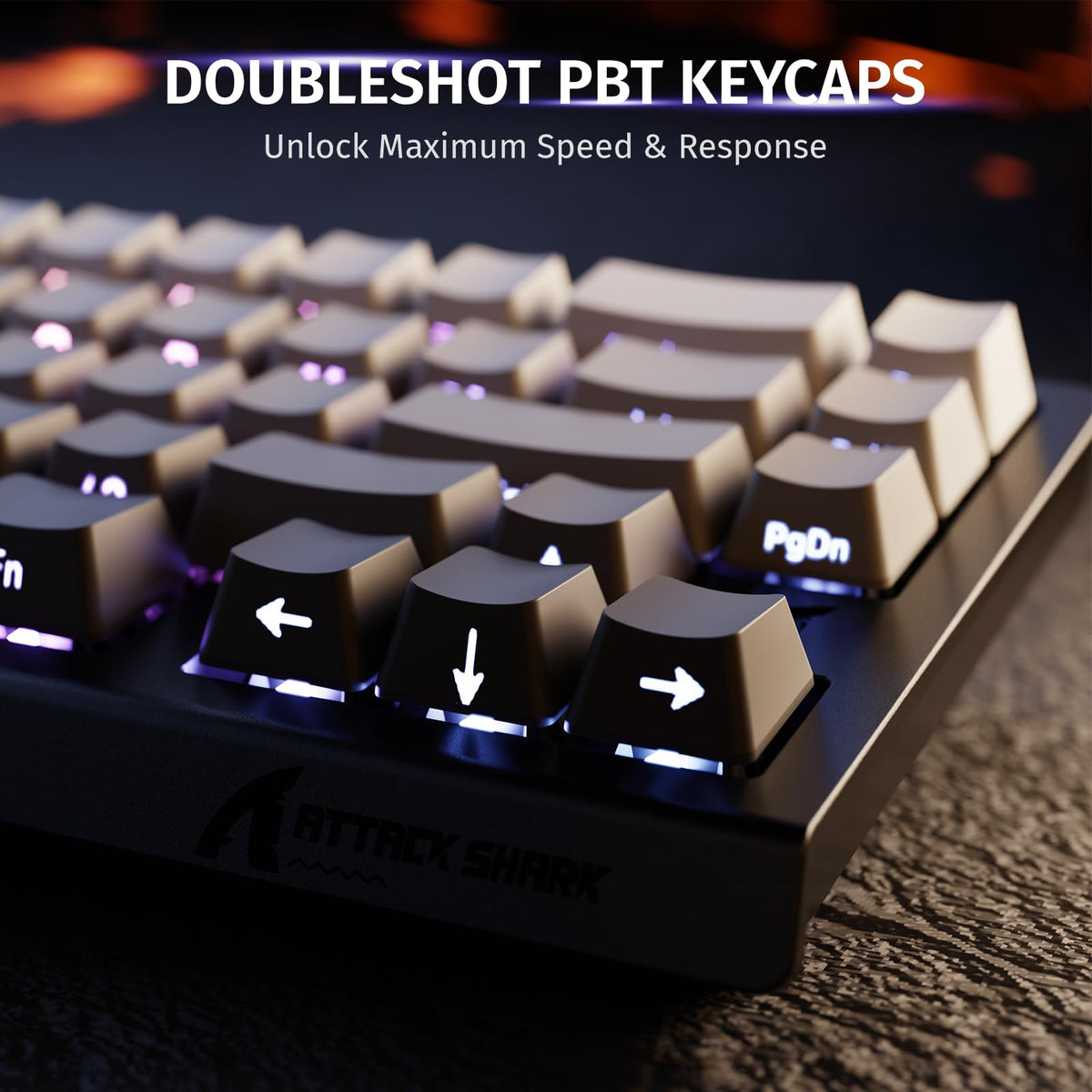 ATTACK SHARK X68 HE 8000Hz Rapid Trigger Keyboard, 0.01mm RT Accuracy Wired Gaming Keyboard with Magnetic Switch, Adjustable Actuation, Rapid Trigger, Snap Tap, RGB Lighting for PC/Mac, Black