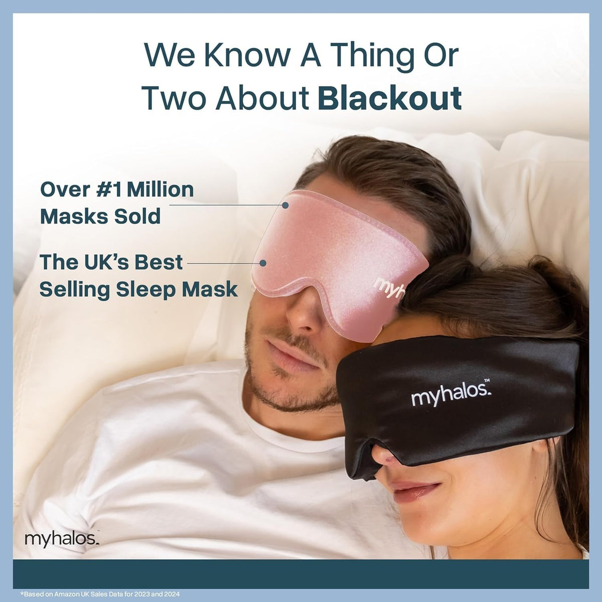 MyHalos Blackout Sleep Mask, Eye Mask for Sleeping, Zero Pressure, Travel