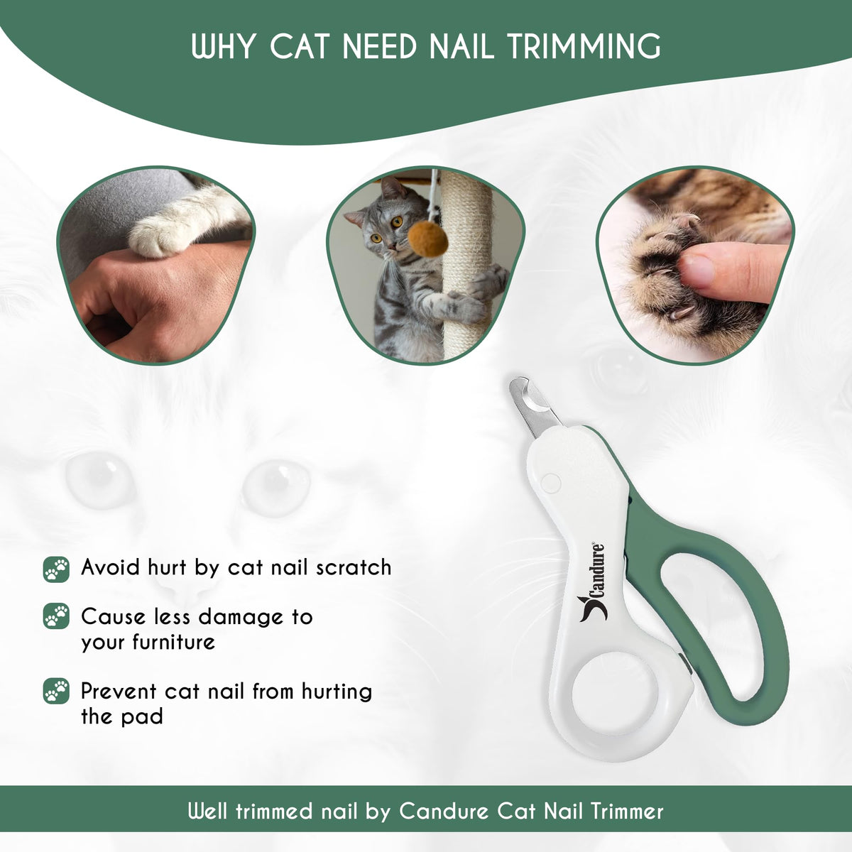 Candure Dog Nail Clippers for Large, Medium and Small Breed Professional Pet Nail Clipper Suitable for Cats, Rabbits and Guinea Pigs with Safety Lock (All Size Pets, Dark Blue)