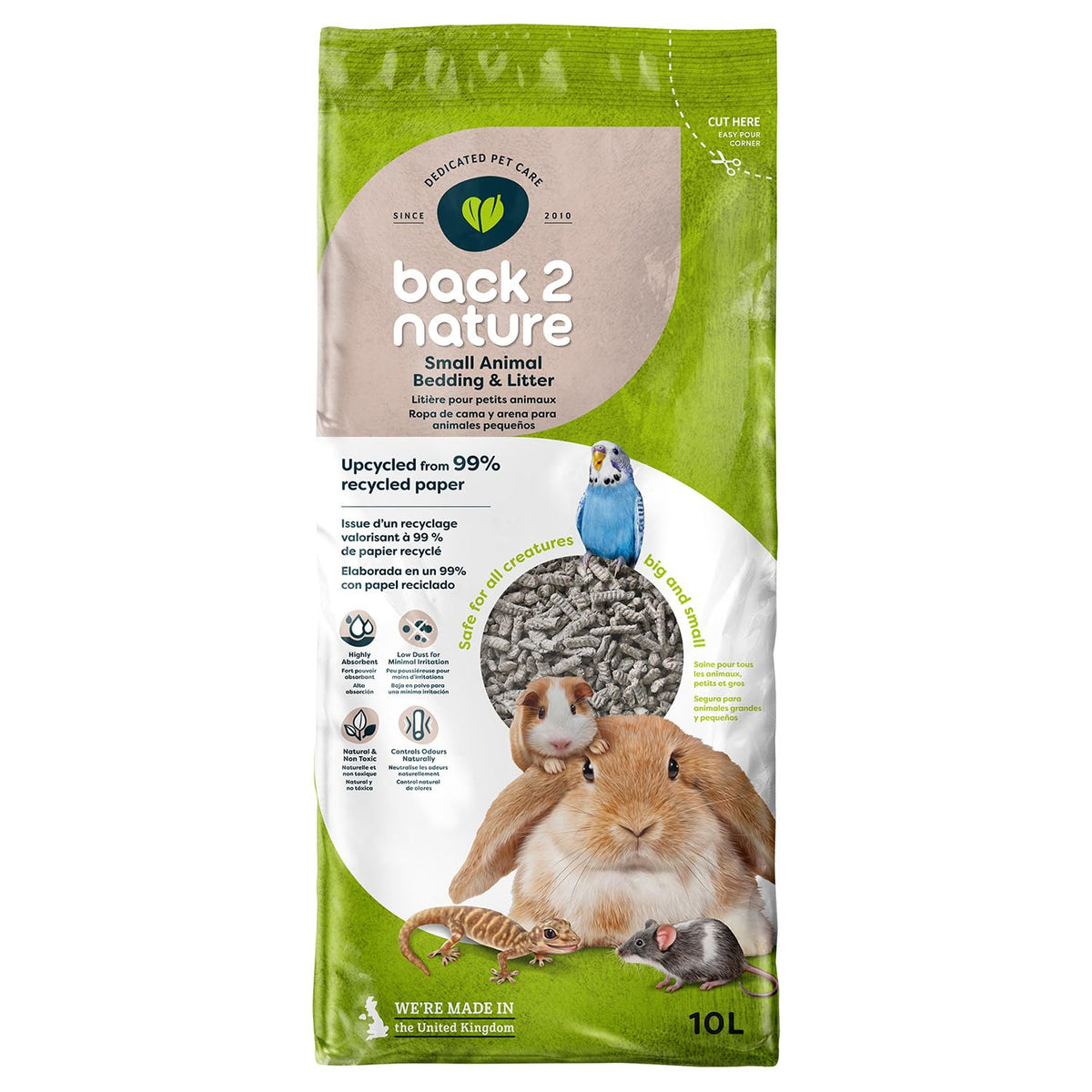 Back2Nature Small Animal Bedding (30L) - Non-Toxic Recycled Paper