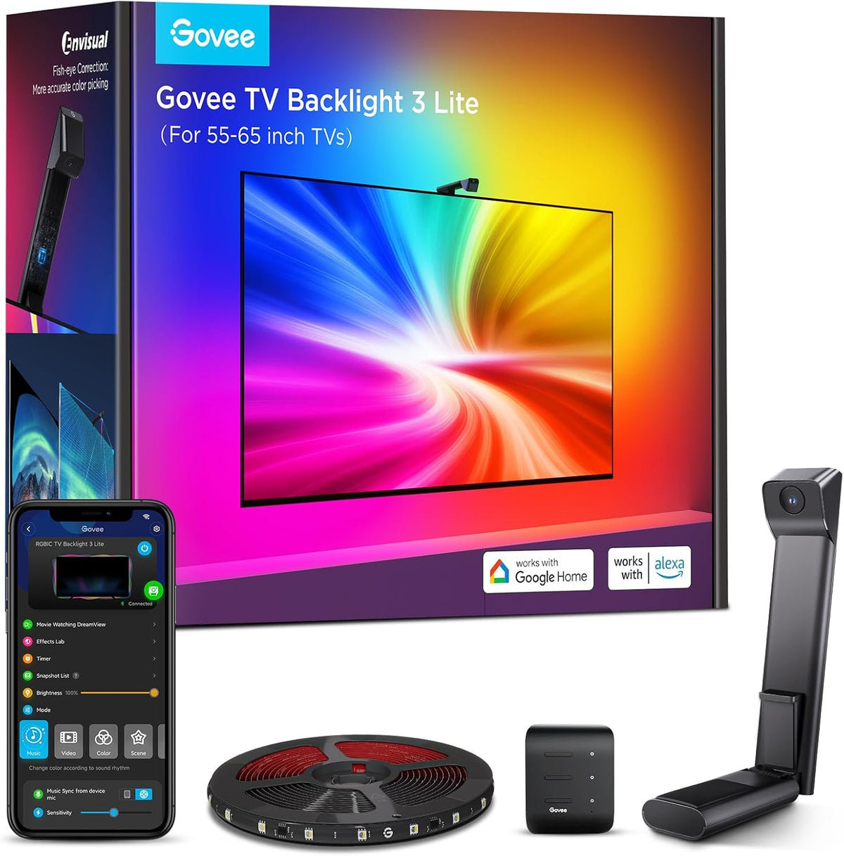 Govee TV Backlight 3 Lite with Fish-Eye Correction Function