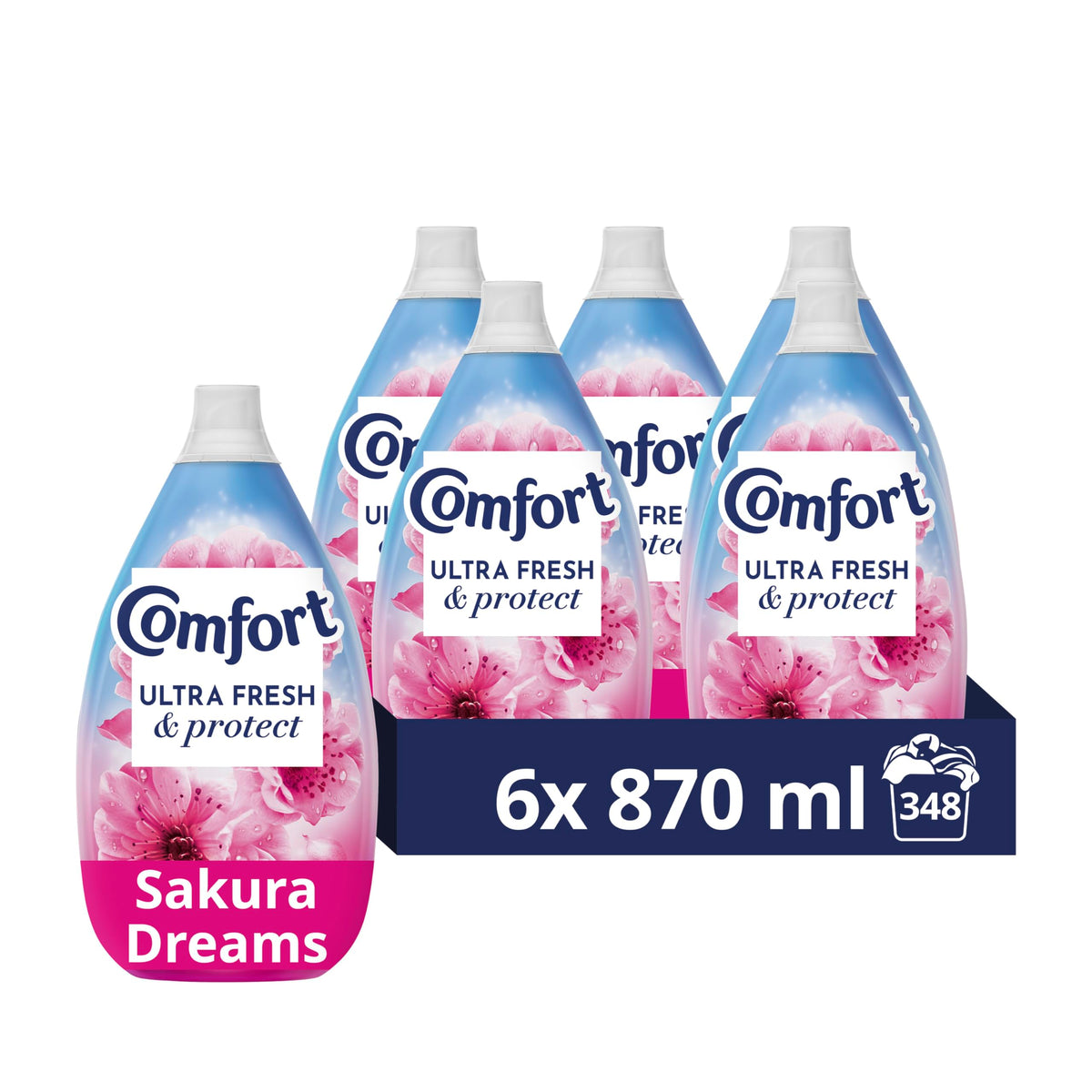 Comfort Pure Dreams Cashmere Soft Fabric Conditioner Dermatologist-Recommended Gentle Next to Sensitive Skin 48 washes(1.44 L) - Case pack of 6