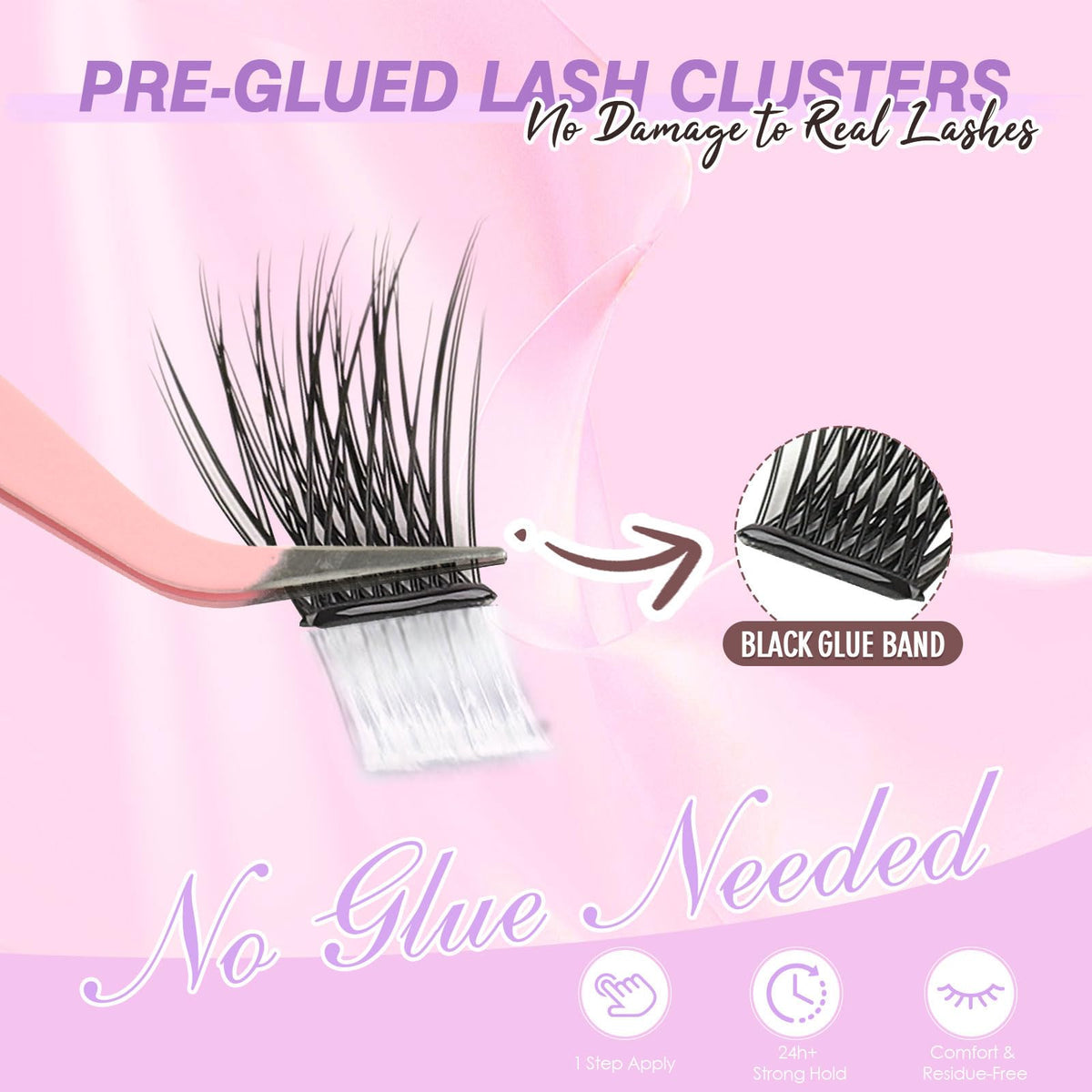 Sixstarhair Individual Eyelashes Kit Lash Clusters with Glue and Remover