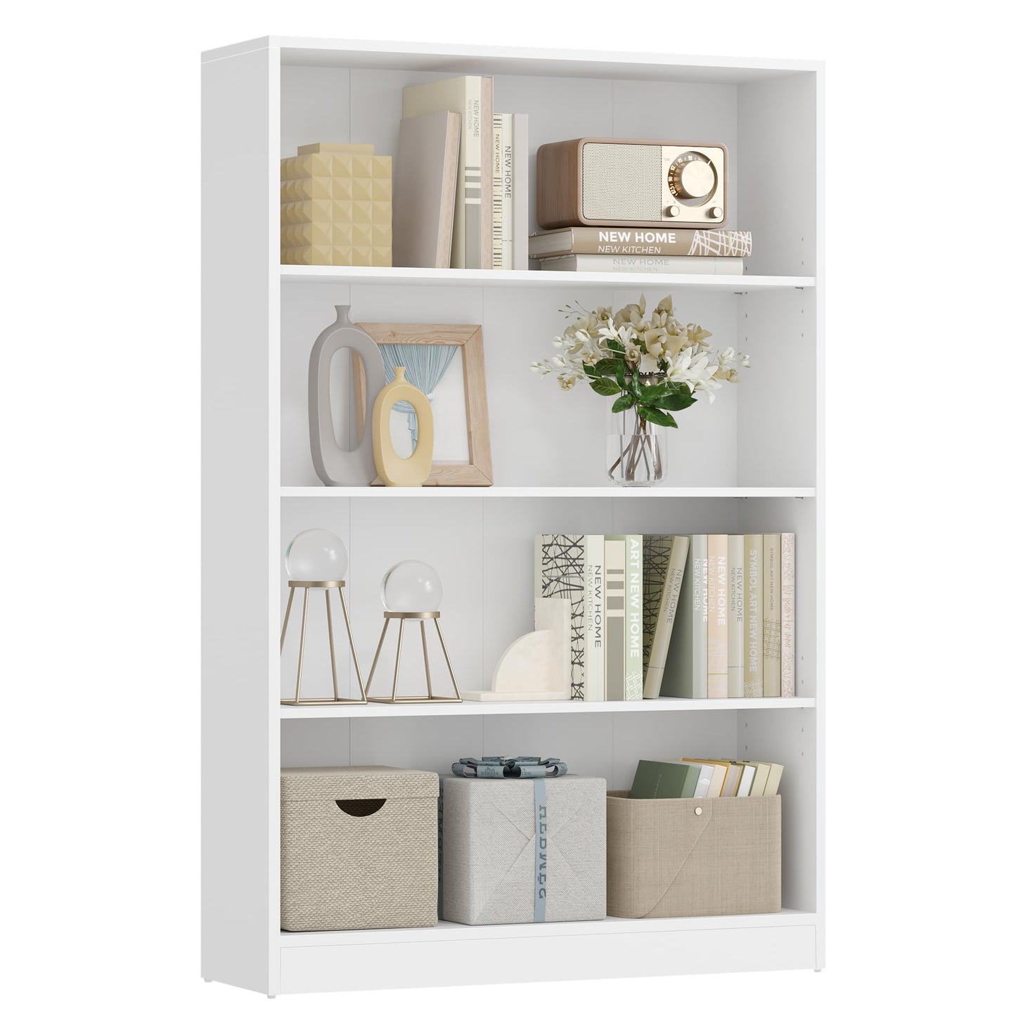 VASAGLE Bookcase, 6-Tier Bookshelf, Open Storage Shelf, Shelving Unit, 24 x 60 x 178.5 cm, for Living Room, Home Office, Dinning Room, Cloud White LBC169T14