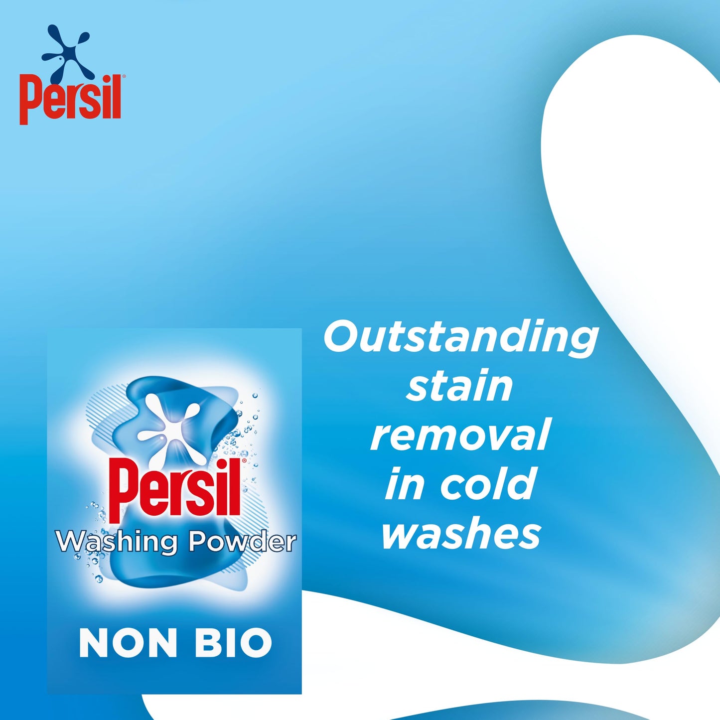 Persil Non Bio Washing Powder gentle next to sensitive skin for outstanding stain removal in cold washes 10 washes (500 g)