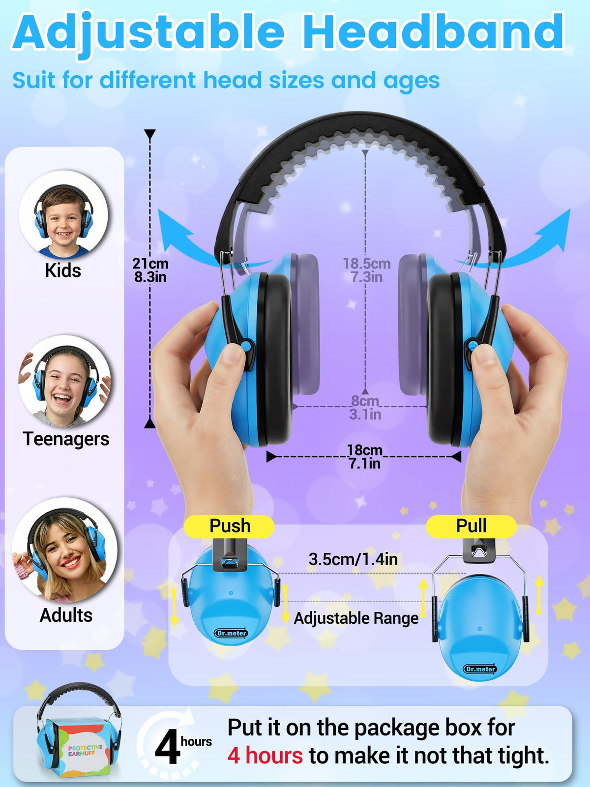 Dr.meter Ear Defenders Children SNR 27.4dB for Autism, Sensory Needs
