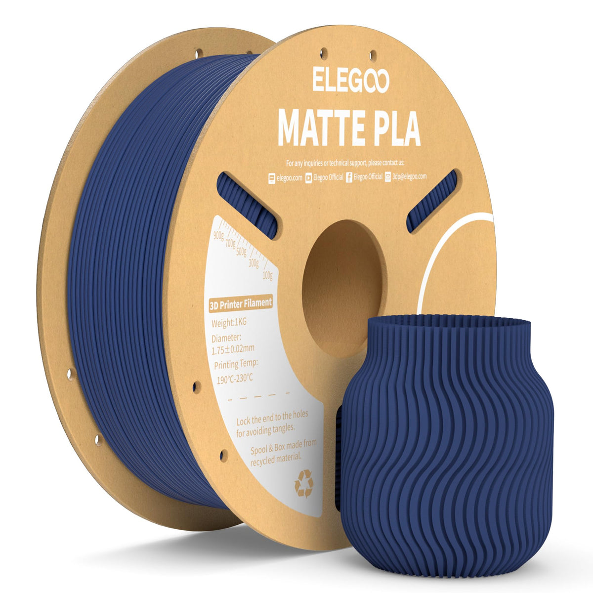 ELEGOO Matte PLA 3D Printer Filament Lavender Purple 1KG 1.75mm