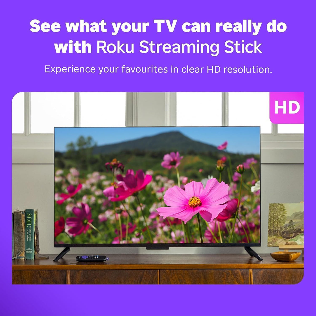 Roku® Streaming Stick™ 2025 – HD Roku Streaming Device for TV with Voice Remote – Free and Live TV