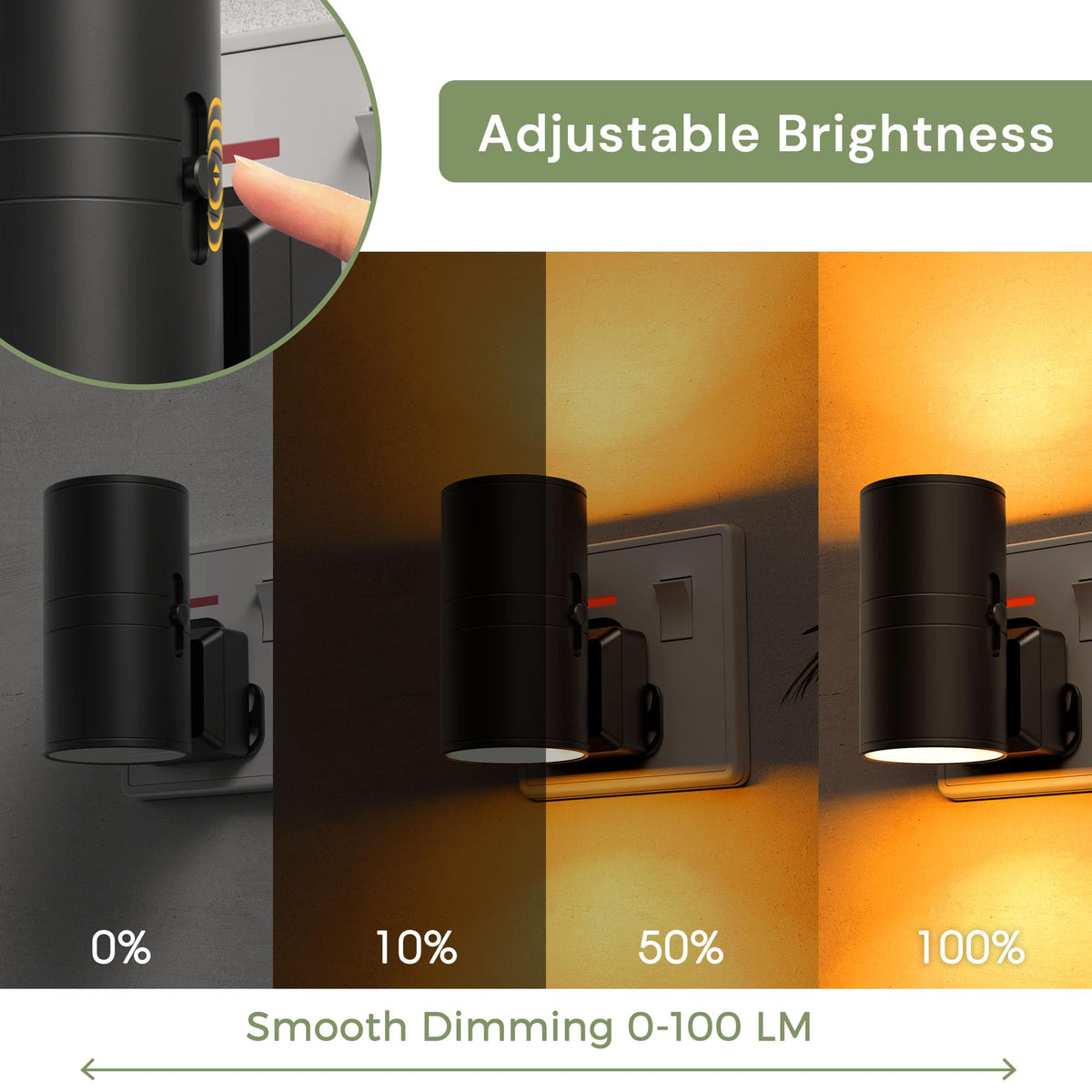 LOHAS-LED Plug in Night Light,Dimmable Nightlight 100LM,Dusk to Dawn Sensor