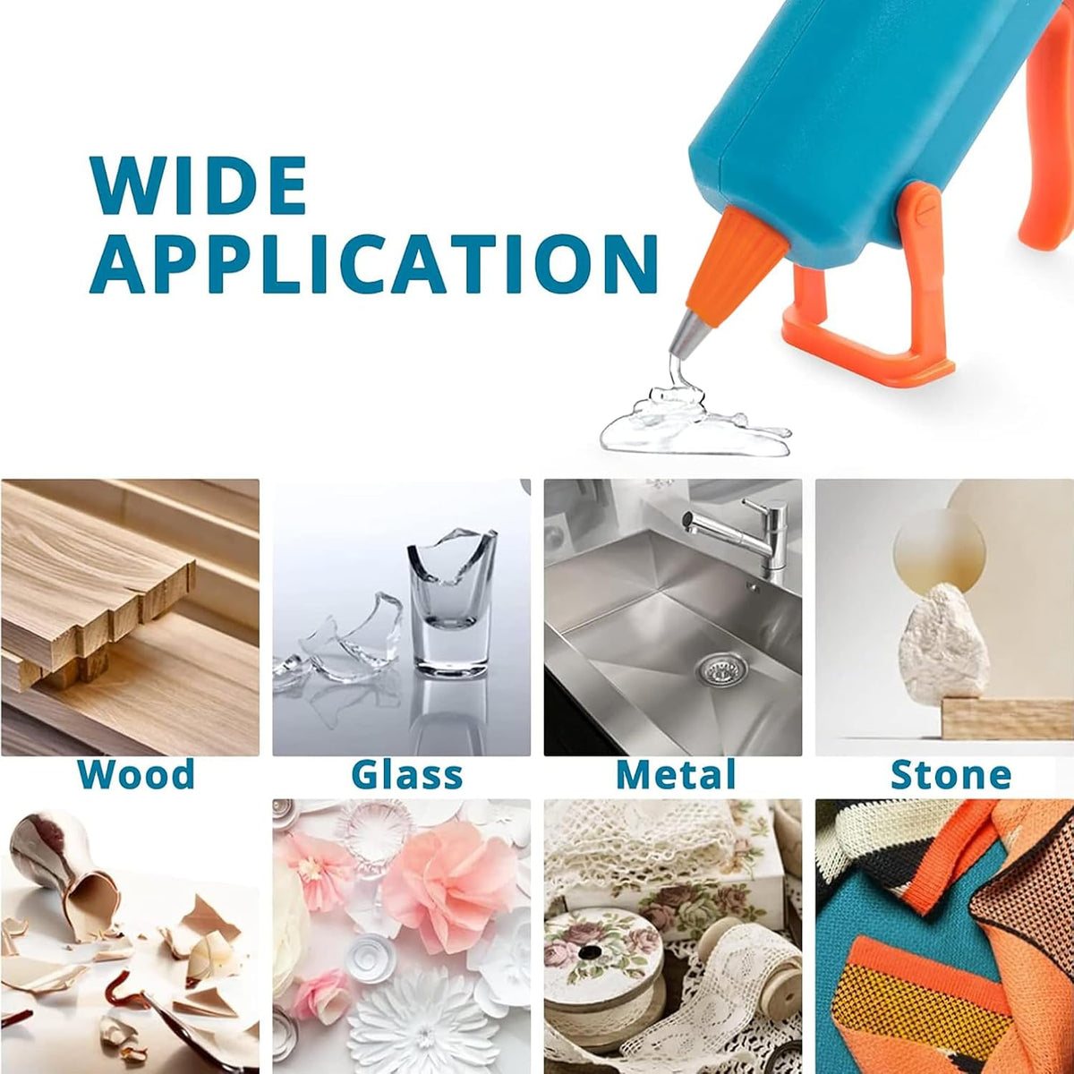 Tilswall Hot Glue Gun kit, 50W Mini Melt Glue Gun with 75pcs Glue Sticks