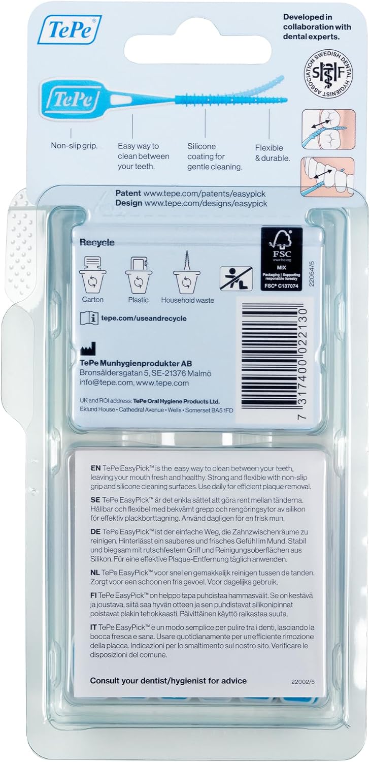 TePe EasyPick Toothpicks, Blue, ISO M-L, 60pcs