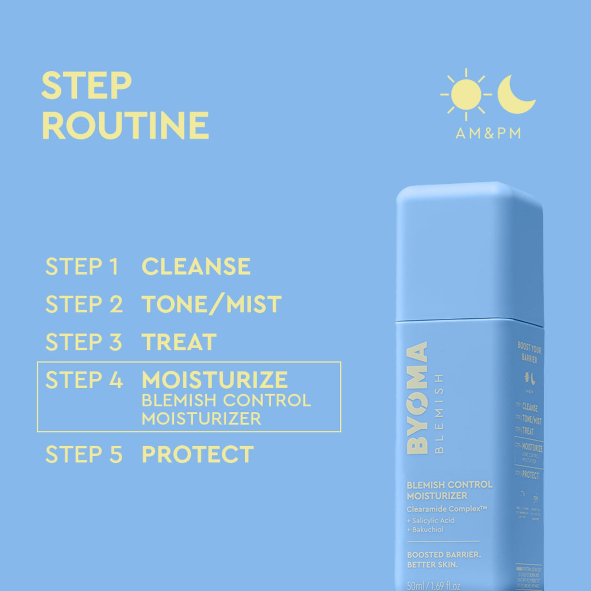BYOMA Moisturising Gel Cream, Lightweight Oil Free Daily Moisturiser (50ml)
