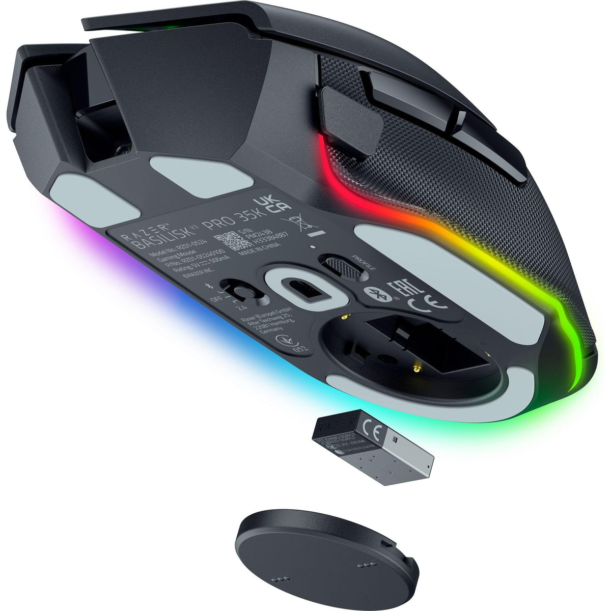 Razer Basilisk V3 - Wired Customisable Gaming Mouse (10+1 Programmable Buttons, HyperScroll Tilt Wheel, 11 Chroma RGB Lighting Zones, Optical Mouse Switches, Focus+ 26K DPI Optical Sensor) Black