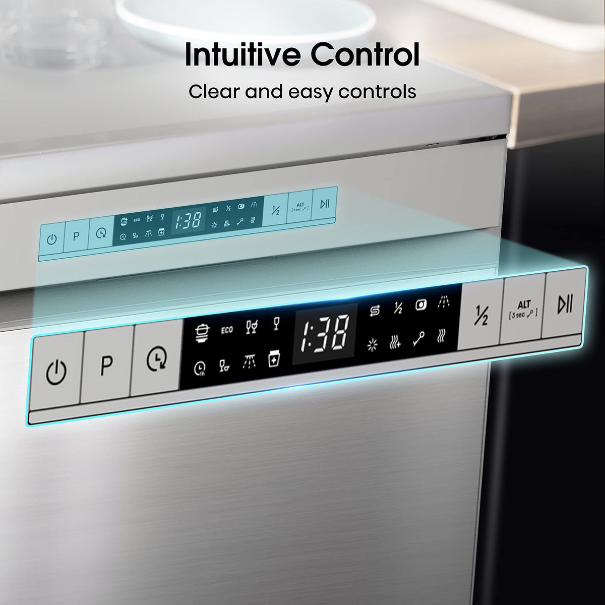 Hisense HS523E15WUK Slimline 10 Places Free Standing Dishwasher White with 30 Minutes Quick Wash [Energy Class E]
