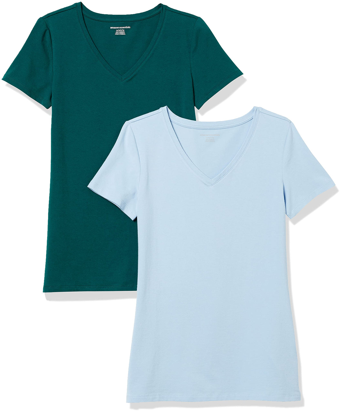Amazon Essentials Women's Regular-Fit Short-Sleeve V-Neck T-Shirt, Multipacks