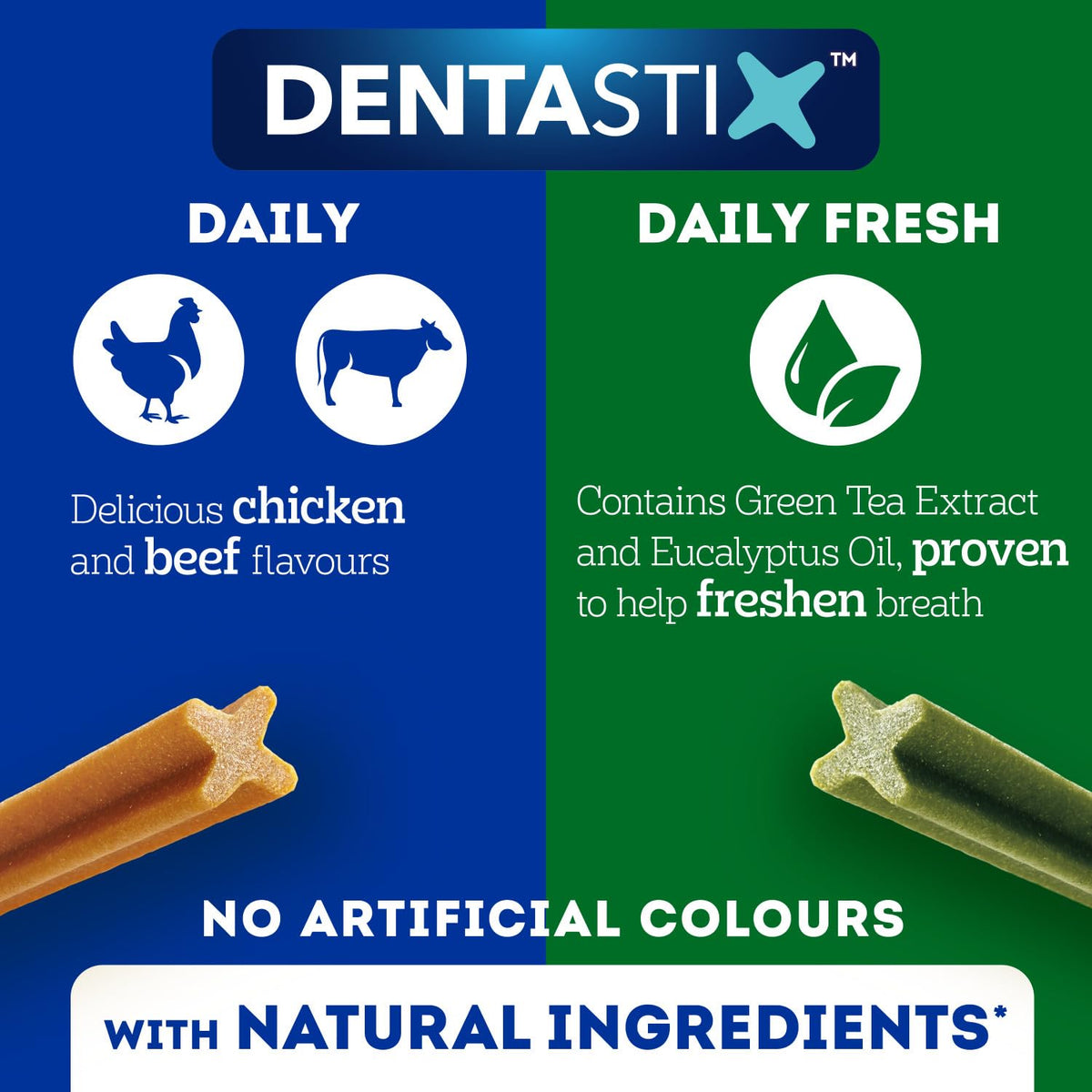 Pedigree DENTASTIX Daily Dental Sticks for Medium Dogs, 112 Sticks with Chicken and Beef