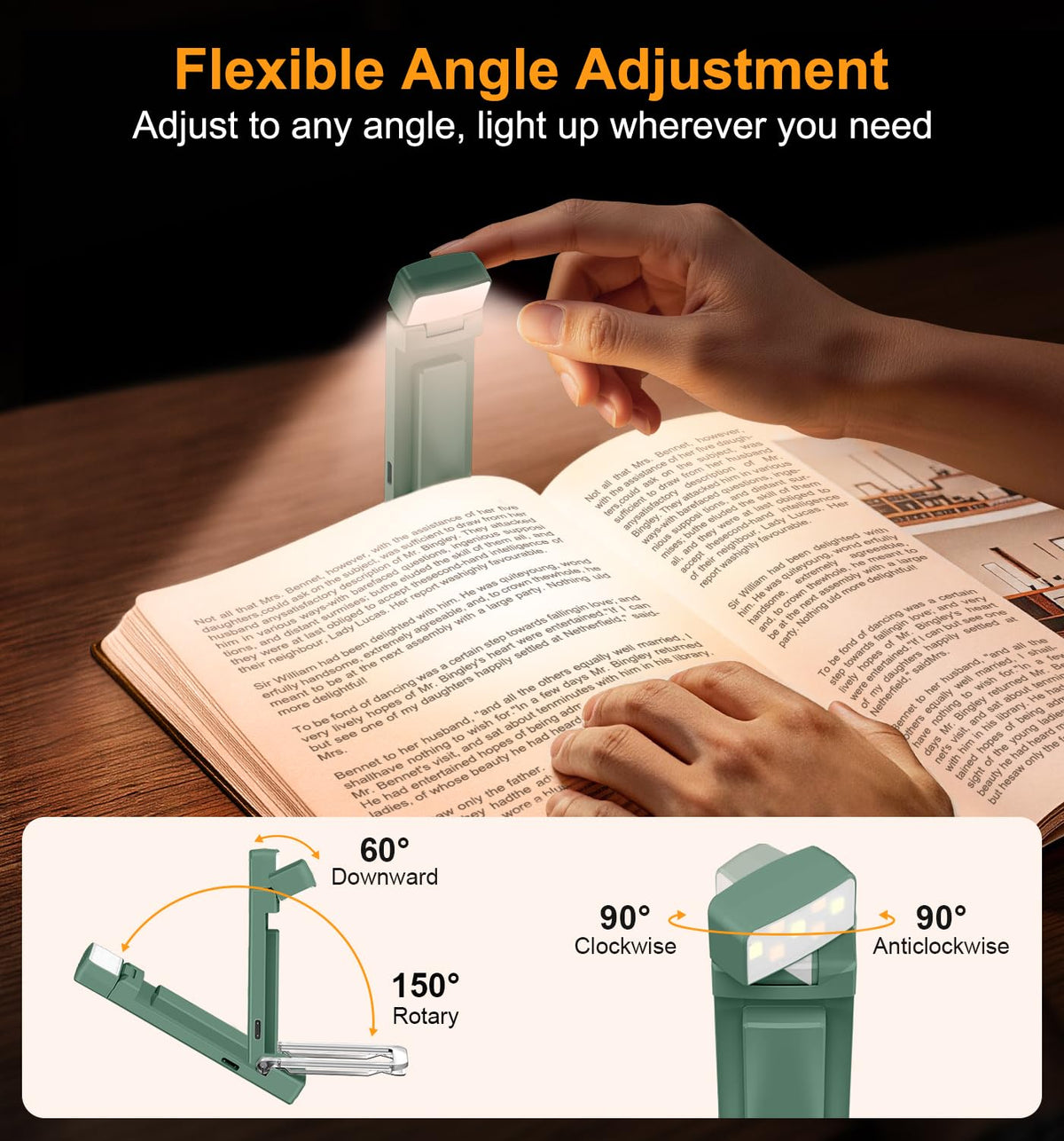 Gritin 2026 Gen 2 Rechargeable Book Light,2-in-1 Reading Light & Torch