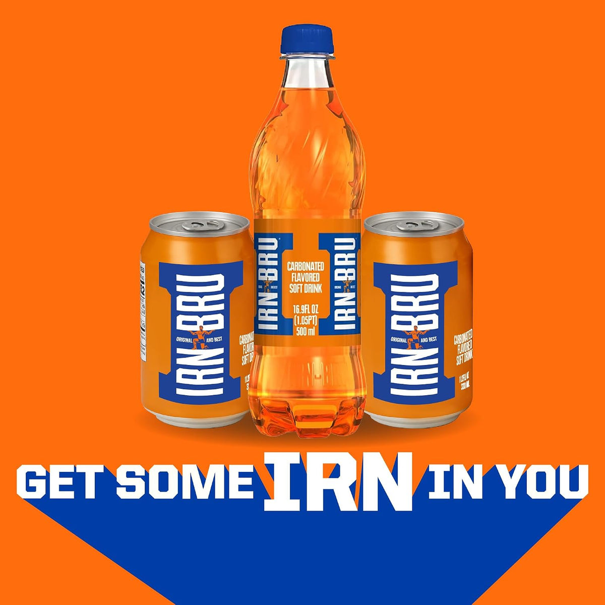 IRN-BRU Carbonated Soft Drink, 24 Pack, 330ml Cans