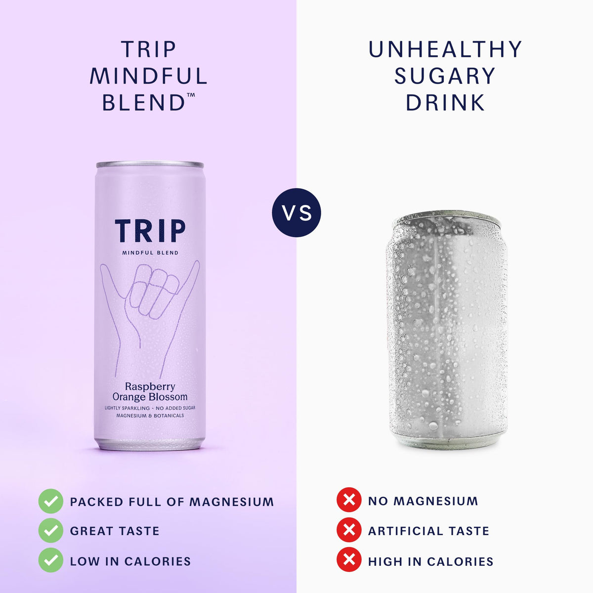 TRIP Cucumber Mint Sparkling drink with 120MG calming Magnesium + Lion’s Mane + Chamomile + Lemon Balm. Low Calorie and Vegan (Pack of 12 x 250ml) - Packaging Might Vary