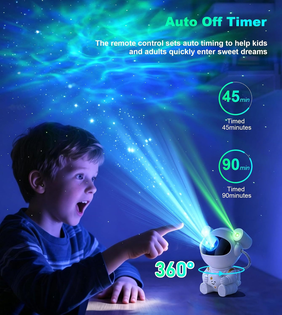 Astronaut Galaxy Projector, Spaceman Light Projector with Timer&Remote