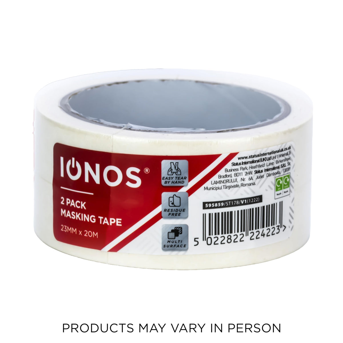 Status IONOS Masking Tape, Multi Surface, Pack of 1, 48mm x 20m