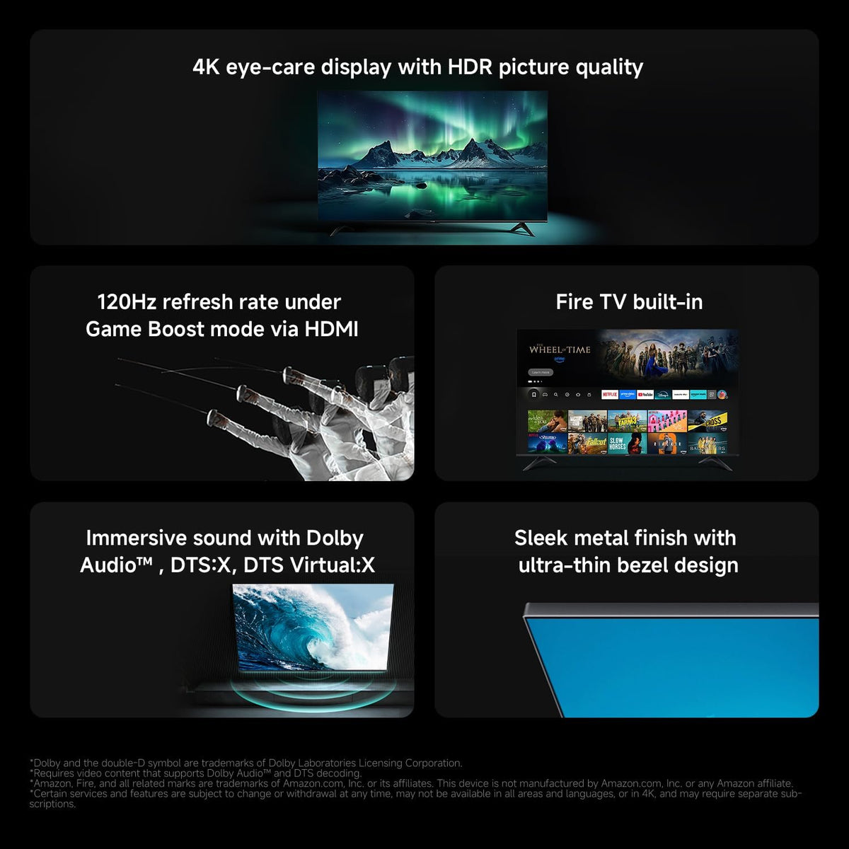 XIAOMI TV F 65 2025, 65 Inch 4K UHD, Smart TV, Fire TV, HDR10, MEMC