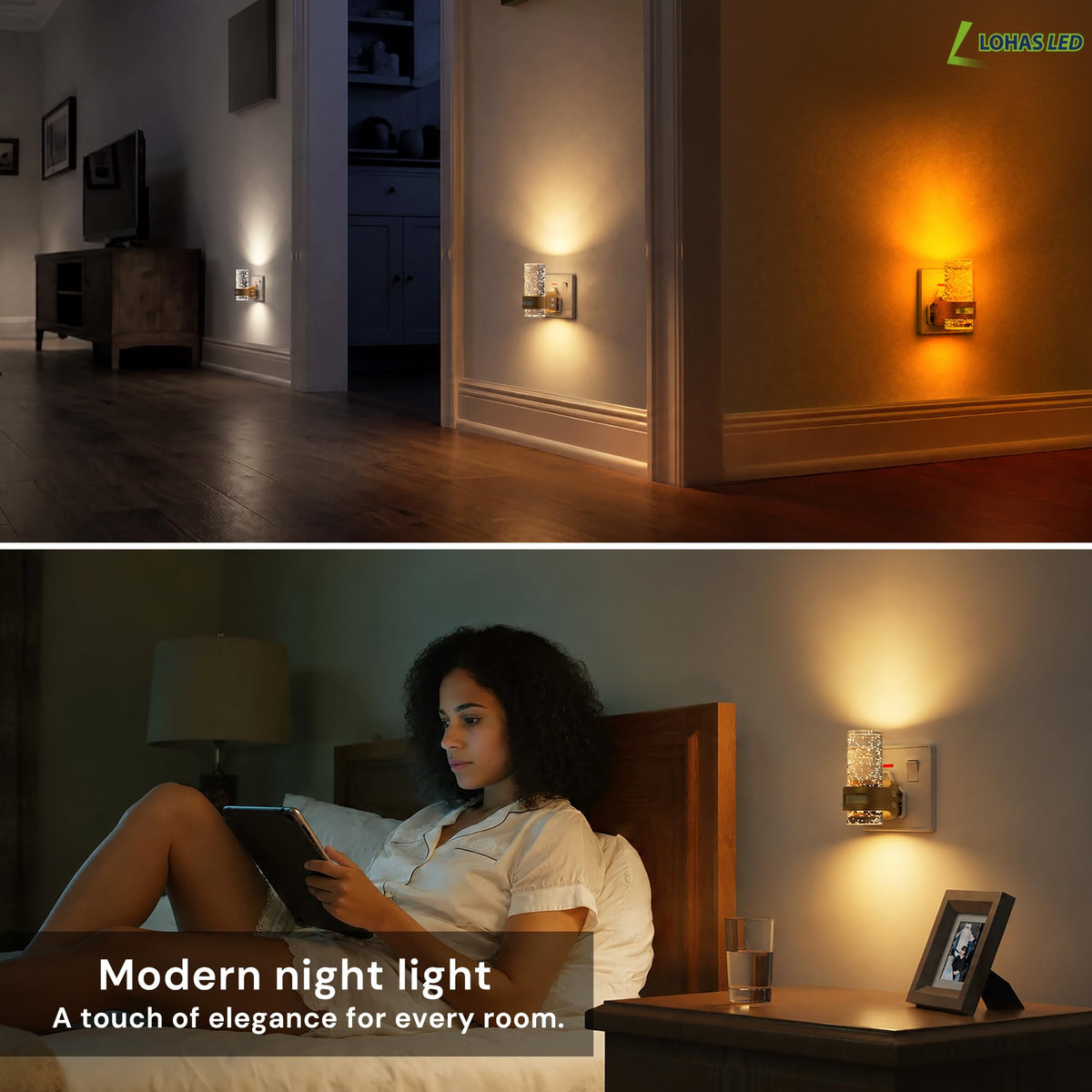 LOHAS-LED Night Light Plug in Wall with Motion Sensor, Dimmable Night Light