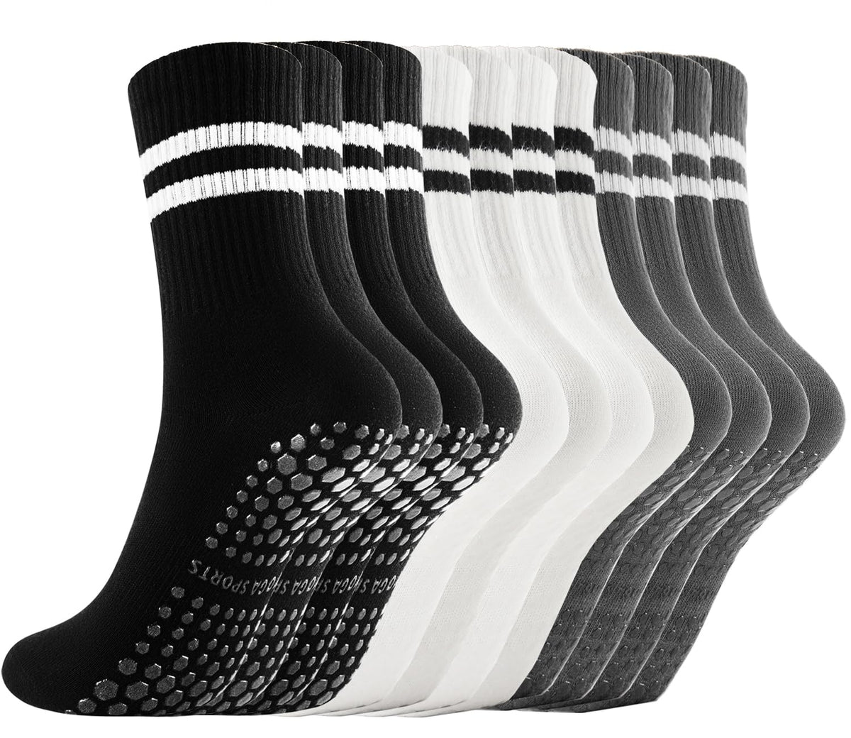 Non Slip Yoga Grip Pilates Socks for Women&Men Anti Slipper Grippy Socks for Ballet, Hospital, Dance, Trampoline, Barre