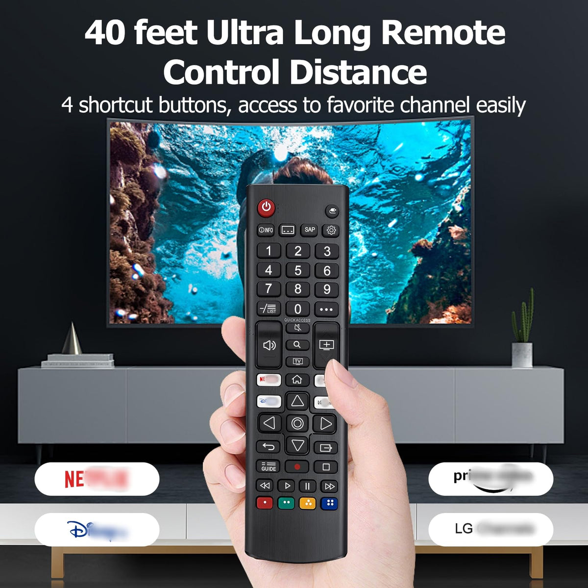 Hisense TV Remote Control, Universal Remote Control Replacement for Hisense VIDAA 4K UHD Smart TV with 12 Shortcut Buttons, No Setup Required