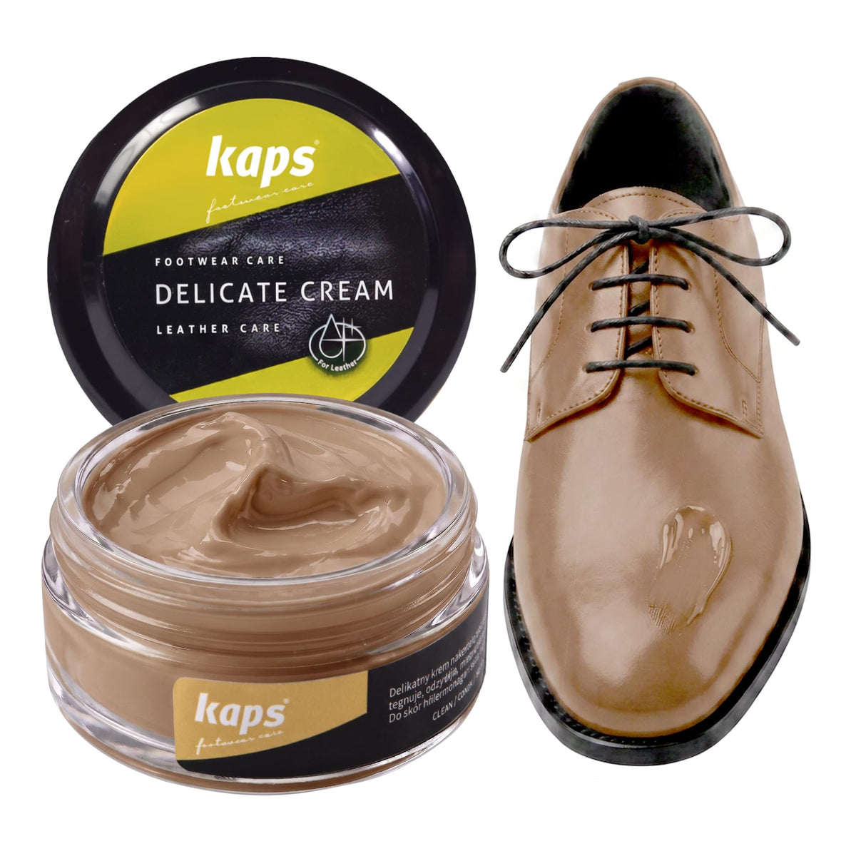 Leather Shoe Cream Polish & Conditioner, Kaps 50ml