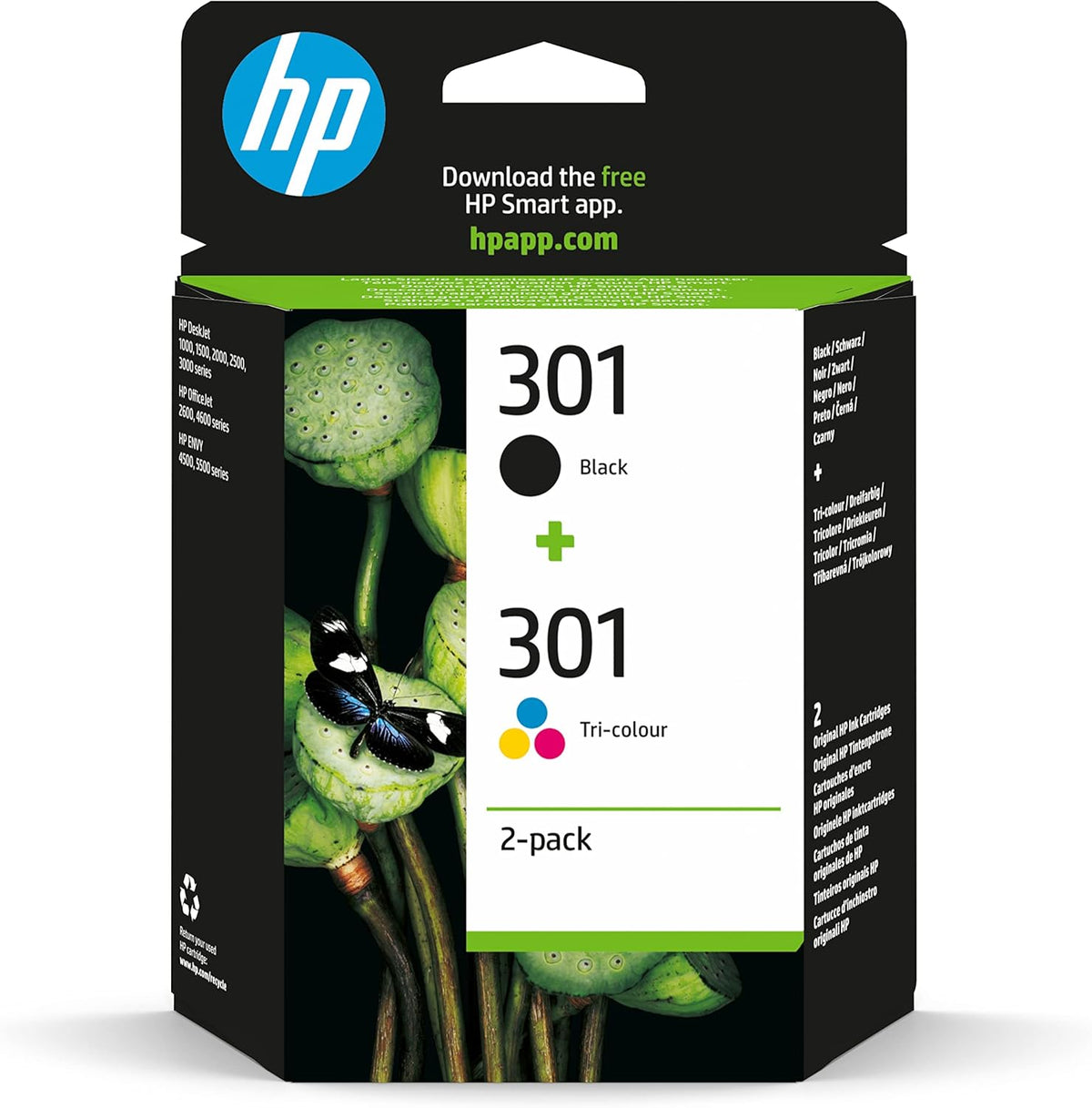 HP 301 Black & Tri-colour Original Ink Cartridges 2-Pack