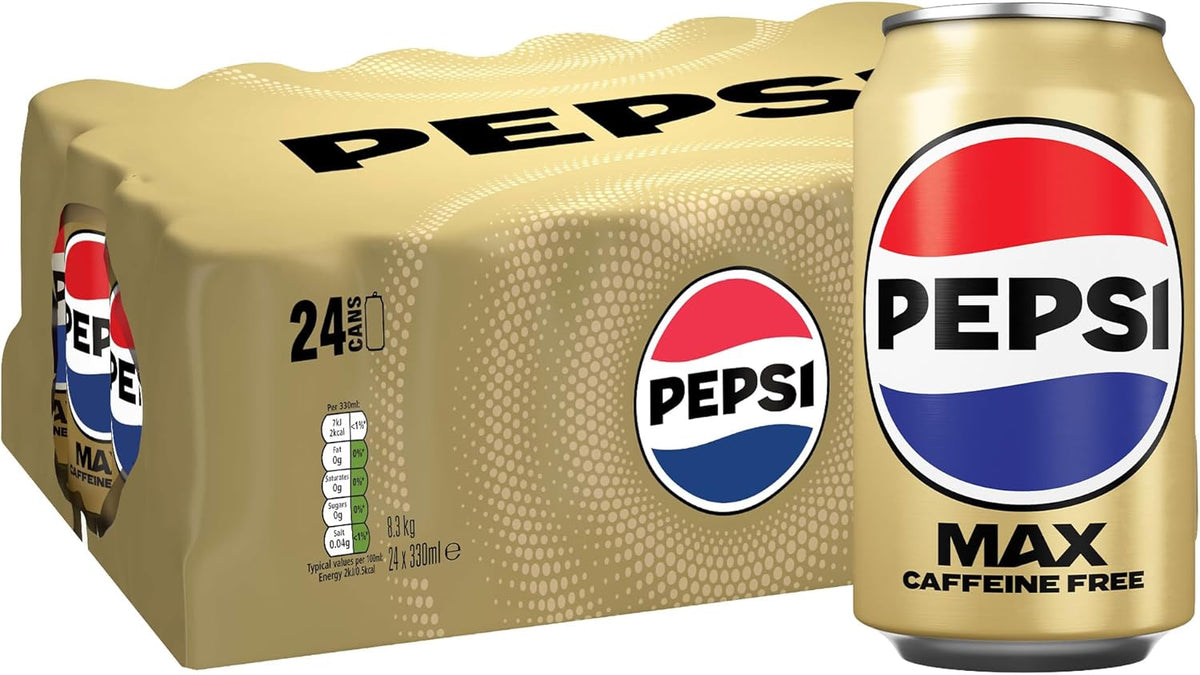 Pepsi Max Caffeine Free Cola | 330ml Can | 24 Pack