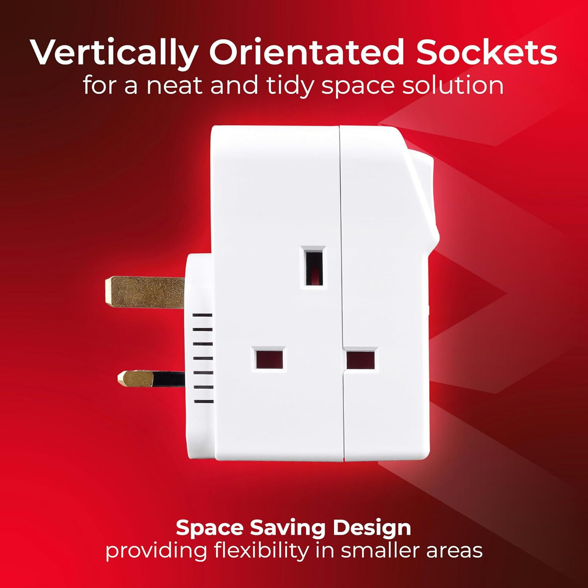 Masterplug Three Socket Surge Protected Adaptor with Individual Switches