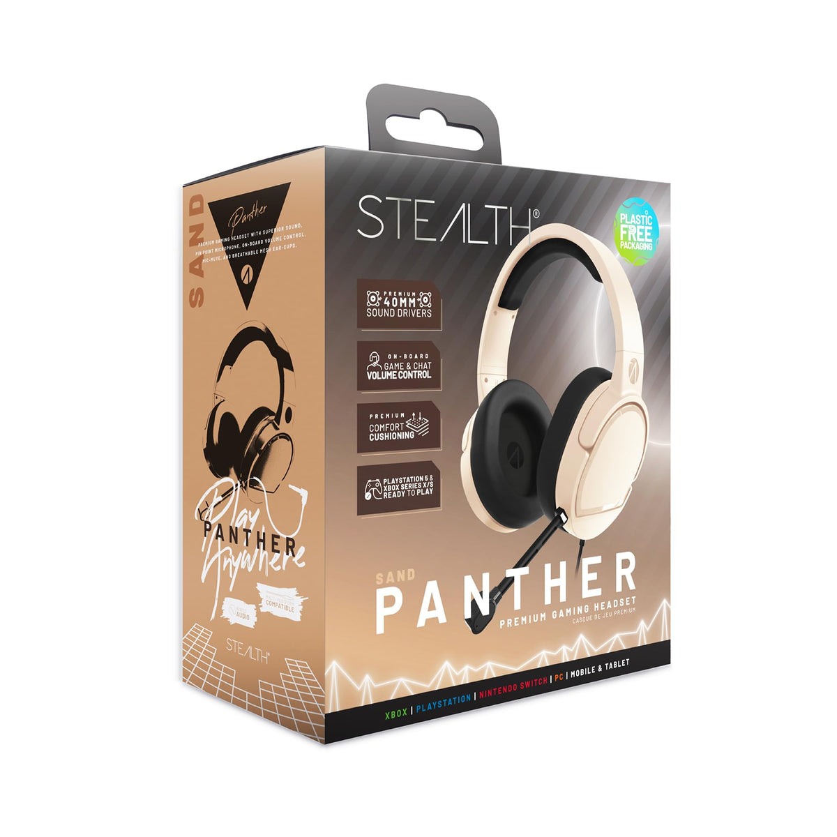 STEALTH PANTHER Sky - Over Ear Gaming Headset PS4/PS5, XBOX, Switch, PC with Flexible Mic, 3.5mm Jack, 1.5m Cable, Lightweight, Comfortable and Durable
