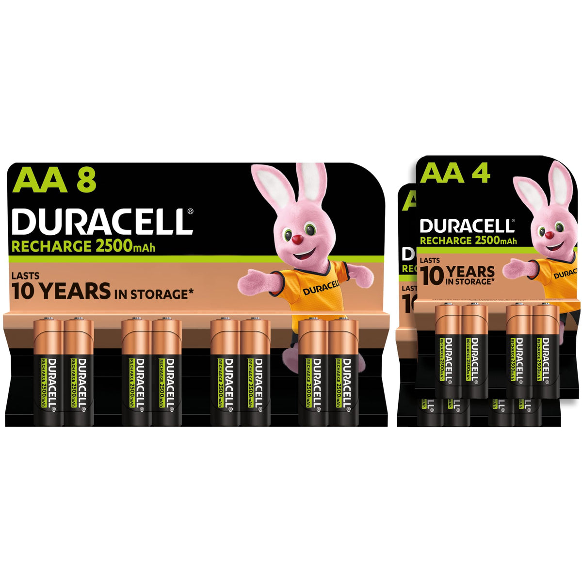 DURACELL AAA Rechargeable Batteries (4 Pack) 1.2V, 750 mAh NiMH