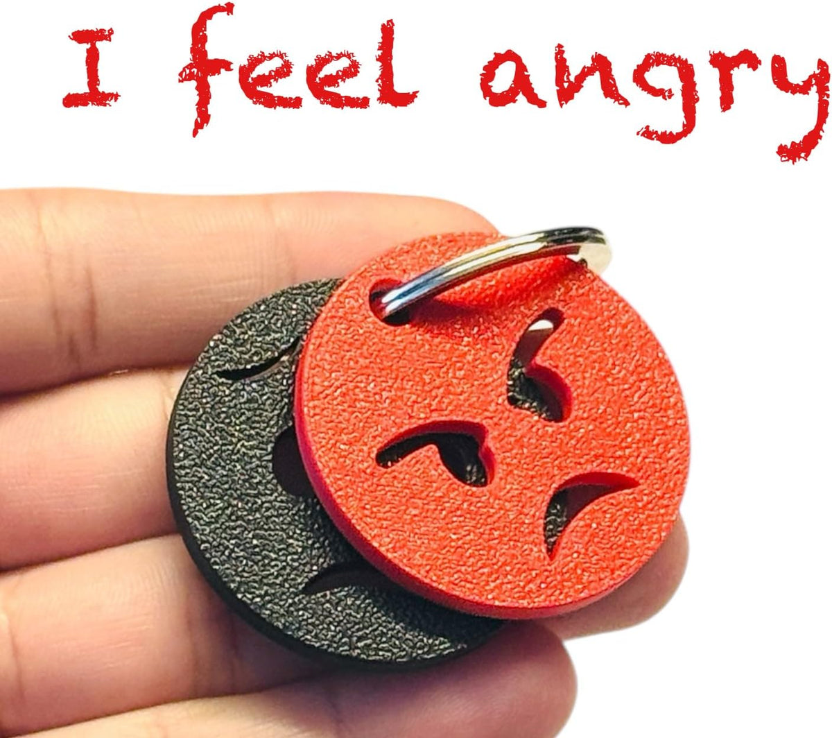 Colour Feelings 6 Emotional Regulation Keychain | 6 Mood Zone Discs for Children and Adults For Special Educational Needs | Emotions Teaching Aid | SEN Communication Tool/Accessory