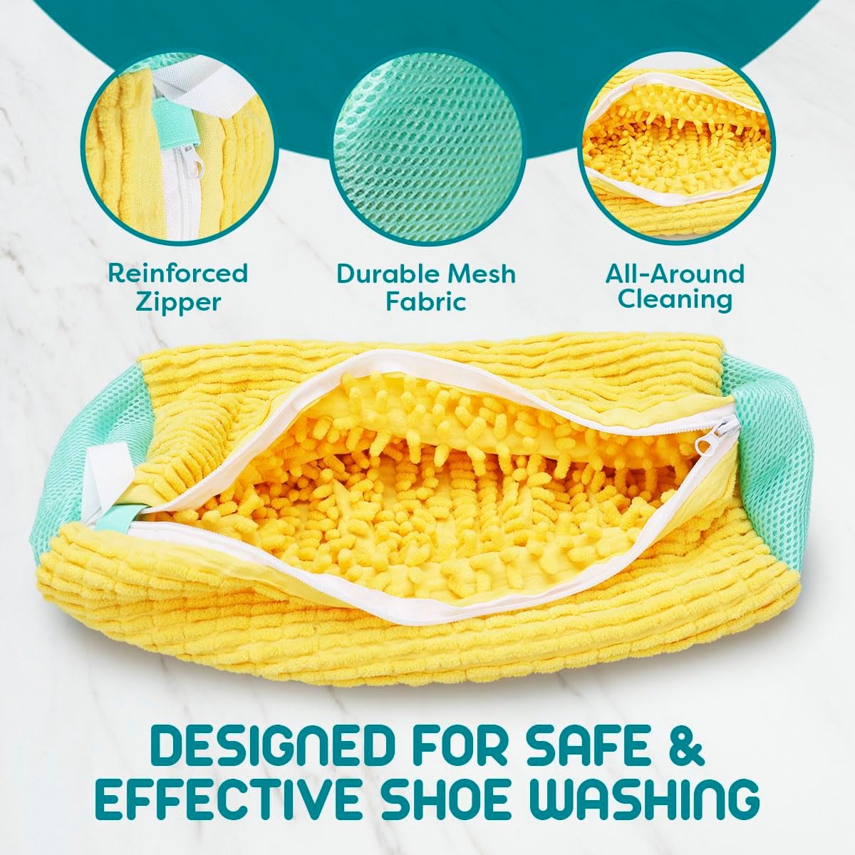 Shoe Washing Bag, 2 Pack, for Washer and Dryer, Reusable Cleaning Sack
