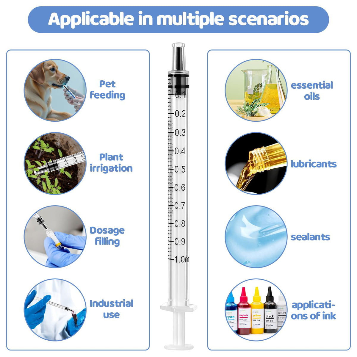 30pcs Colostrum Syringe with Cap 1ml Syringes for Colostrum Harvesting