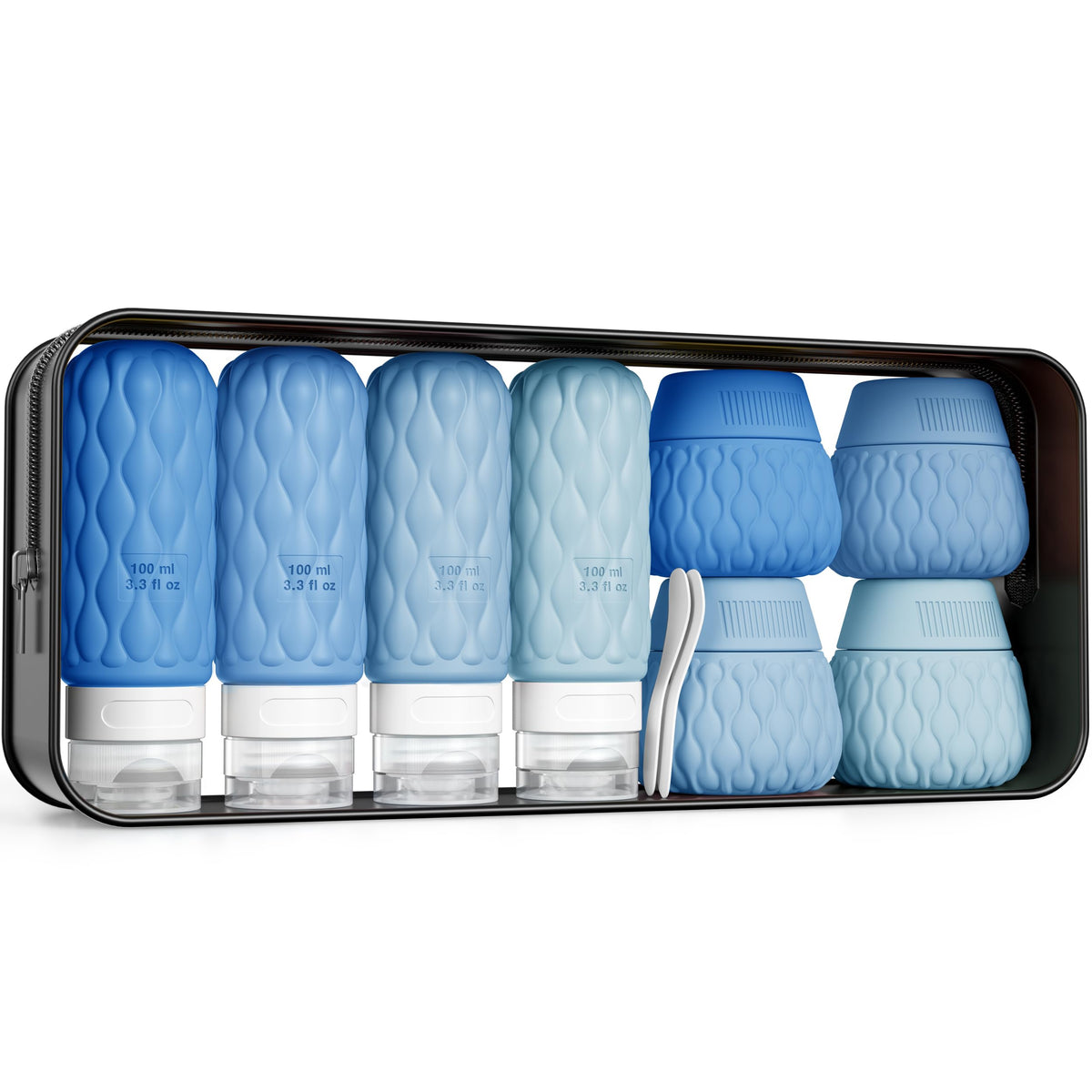 100ml Silicone Travel Bottles for Toiletries for Shampoo and Conditioner