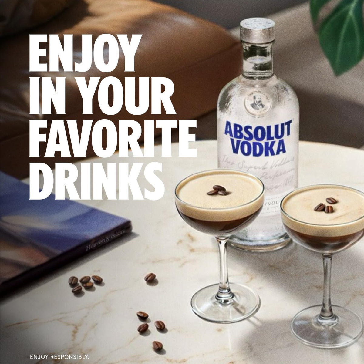 Absolut Vodka 1L, 40% ABV, Award-Winning Swedish Vodka, Use for cocktails