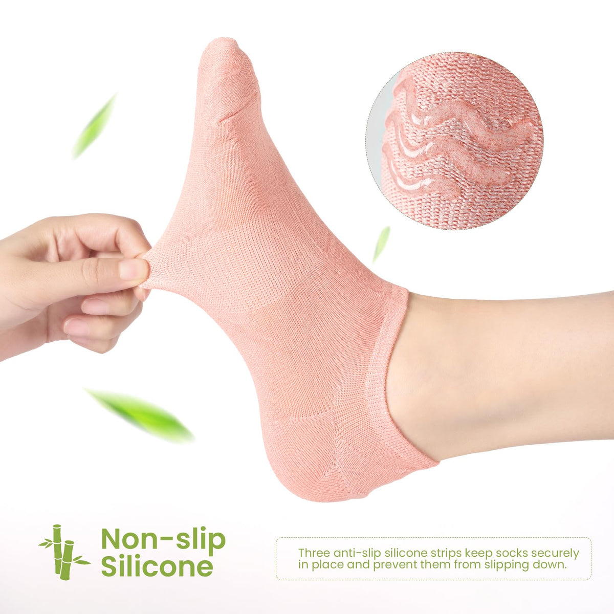 Niofind Bamboo Trainer Socks for Womens & Mens, 6 Pairs, Non Slip No Show