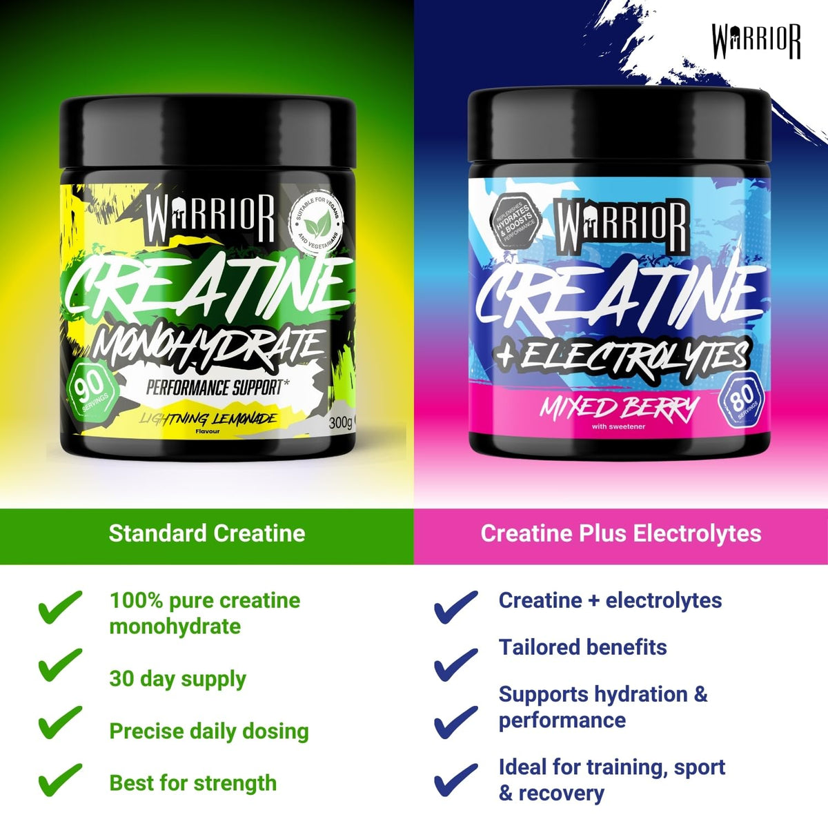 Warrior Creatine Monohydrate Powder 500g Pure Micronised (166 Servings)