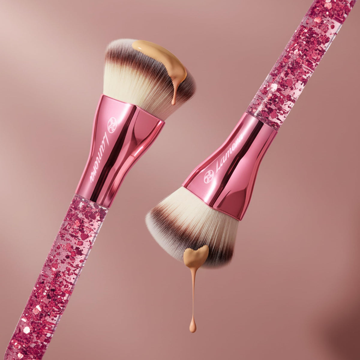Make Up Brush Foundation Kabuki Flat Top, Perfect For Blending Liquid Cream